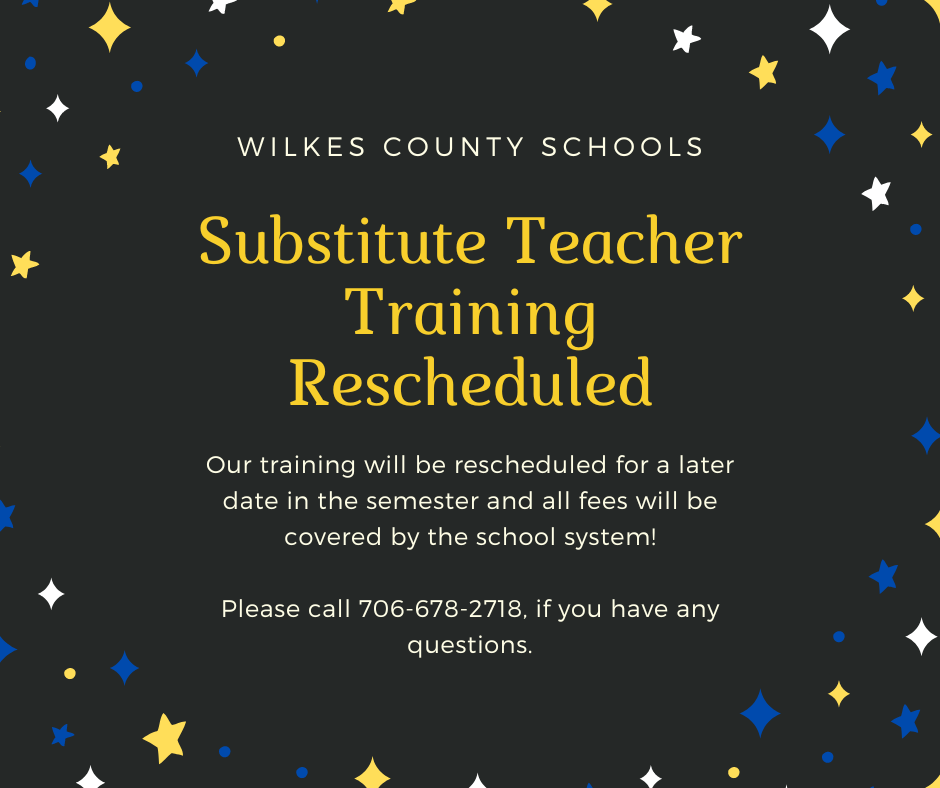 Substitute Teacher Training Rescheduled