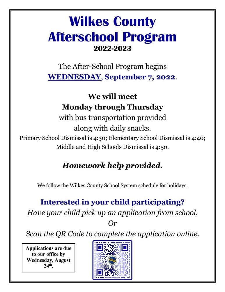Afterschool program QR code