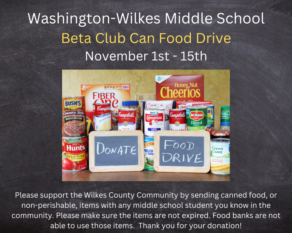 Donate to our can food drive, Nov. 1 - Nov. 15